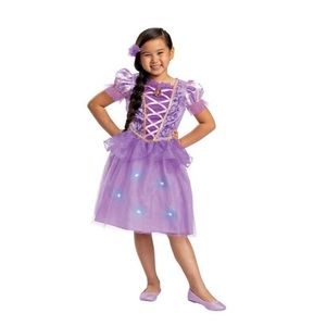 Disney Princess rapunzul Deluxe Light Up Costume Dress Only Medium 7/8 NEW NWT